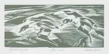Goldeneyes #30/100 by Illingworth Kerr, lino block on paper, sold Mar 2023