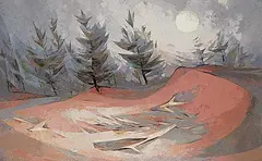 Luke Orton Lindoe, Dunes at Sunrise, 1983, oil on canvas