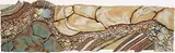 Neil James Liske, Untitled - Rock Bed Hanging Sculpture, partially glazed ceramic mounted on wood board