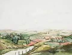 June Montgomery, Bragg Creek, watercolour on paper