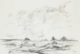 Ronald L. Myren, Untitled - Prairie Scene, charcoal on paper