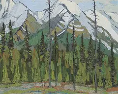 Lawrence Nickle, From Dog Lake Valley View S.W. Upper Kootenays BC, 1981, oil on wood panel