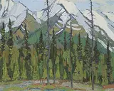 Lawrence Nickle, From Dog Lake Valley View S.W. Upper Kootenays BC, 1981, oil on wood panel