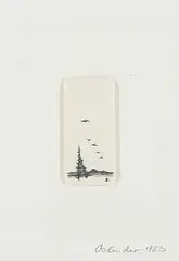 Ernst Egon Oslender, Untitled - Geese over Tree Scrimshaw, 1983, bone carving
