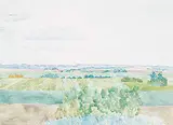 Catherine Perehudoff, Untitled - Fields in June, 1982, watercolour on paper