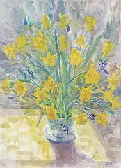 Jack Rigaux, Untitled - Sunlight Daffodils, 1983, watercolour on paper