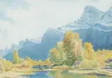 Mt. Rundle from Peyto by Margaret Shelton, 1979, watercolour on paper, sold Mar 2023