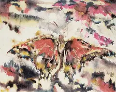 Merle Stewart, Butterfly, watercolour on paper