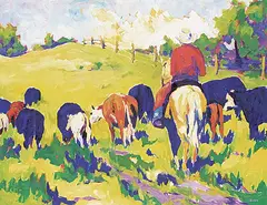 Joan Sveen, Cattle Drive, Sandy McNabb, oil on canvas