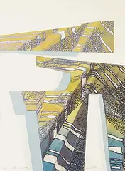 Man's Heritage VI #30/40 by Roslyn Sheinfeld Swartzman, colour etching on paper, sold Mar 2023