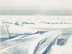 Arctic Series VI #29/60 by Roslyn Sheinfeld Swartzman, colour etching on paper, sold Mar 2023