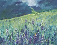 Howard Hoa Trinh, Untitled - Storm Approaching, oil on canvas board