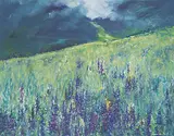 Howard Hoa Trinh, Untitled - Storm Approaching, oil on canvas board