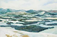 Colin Williams, Foothills - Black Diamond, oil on wood board