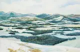 Colin Williams, Foothills - Black Diamond, oil on wood board