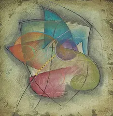 Eric Dennis Waugh, King No. 1B, mixed media on paper