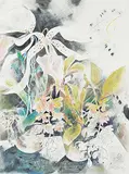 Yone Kvietys Young, Two Orchids, watercolour and graphite on paper