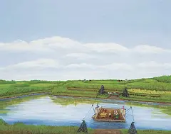 Doris Zaharichuk, Ferry Crossing, 1980, acrylic on canvas