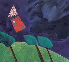 Jane Zednik, Storm, 1982, gouache on paper