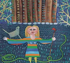 Jane Zednik, Untitled - Vegetable Patch, 1982, acrylic on paper
