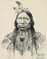 Harley W. Brown, American Horse - Sioux Chief, 1970, ink on paper