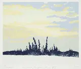 Leyda Campbell, Sunrise, Dempster HWY. W.T. #25/100, colour silkscreen on paper