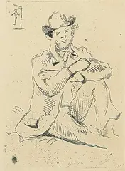 Paul - After Cezanne, Portrait of Armand Guillaumin, etching on paper