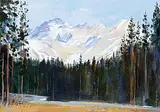 Enkhbold Dambadarjaa, Mountain Road, 2009, acrylic on paper