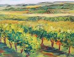 Nancy Day, Along a French Road, oil on canvas