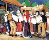 Helen De Silaghi, Untitled - Village Dancer, oil on canvas