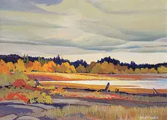 Richard Ferrier, Sandbar Lake, acrylic on canvas board