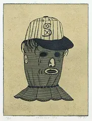 Tony Fitzpatrick, Shoeless Joe #16/25, 1992, etching on paper