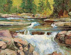 Alec John Garner, Falls Kookenay Creek BC.., 1963, oil on paper board