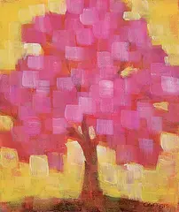 Connie Geerts, Spring Colours - Pink, 2006, acrylic on canvas