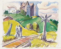 Henry George Glyde, Edmonton [Hotel McDonald], 1943, watercolour and graphite on paper