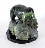 Kevin Healy, Untitled - Spirits of the River, dark green carving