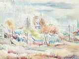 Grace Mary Isobel Hogg, At Clavet Sask., watercolour on paper