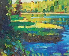 Robert Huffman, End of the Lake, oil on canvas