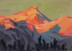 Mount Nelson Sunrise by Denise Lemaster, 2005, oil on canvas board, sold Dec 2022