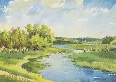Untitled - Iron Creek Springs Near Daphne by Ernest Luthi, watercolour on paper, sold Dec 2022
