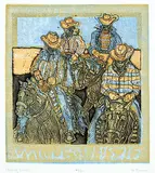Dora Helen Mackie, Going Back #49/50, colour etching and wood block on paper