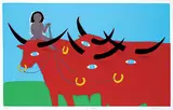 . ManWoman, Four Red Bulls #91/190, colour silkscreen on paper