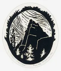 Peter Mortimer-Rae, Wiwaxy Lake O'Hara, 1984, lino block on paper