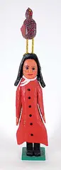 Craig Naugler, Untitled - Girl with a Chicken, 2012, painted wood sculpture