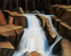 Untitled - Waterfall by Glenn Payan, oil on canvas, sold Dec 2022