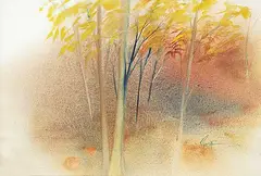 Marjorie Pigott, Autumn Solitude, 1975, watercolour on paper