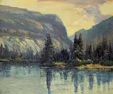 Otto Planding, Untitled - A Northern Lake, oil on wood panel