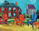 Zehava Power, Untitled - Adirondack Chairs, 2012, acrylic on canvas