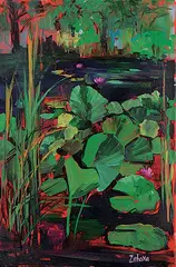 Zehava Power, Untitled - Water Lilies, acrylic on canvas
