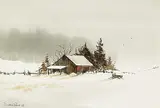 Jack Henry Reid, Untitled - Winter Barn, 1982, watercolour on paper